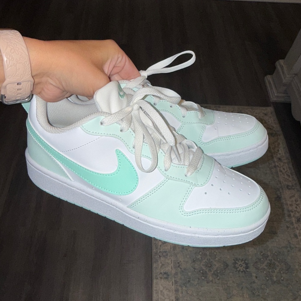 Nike Green and White Sneakers with Classic Style